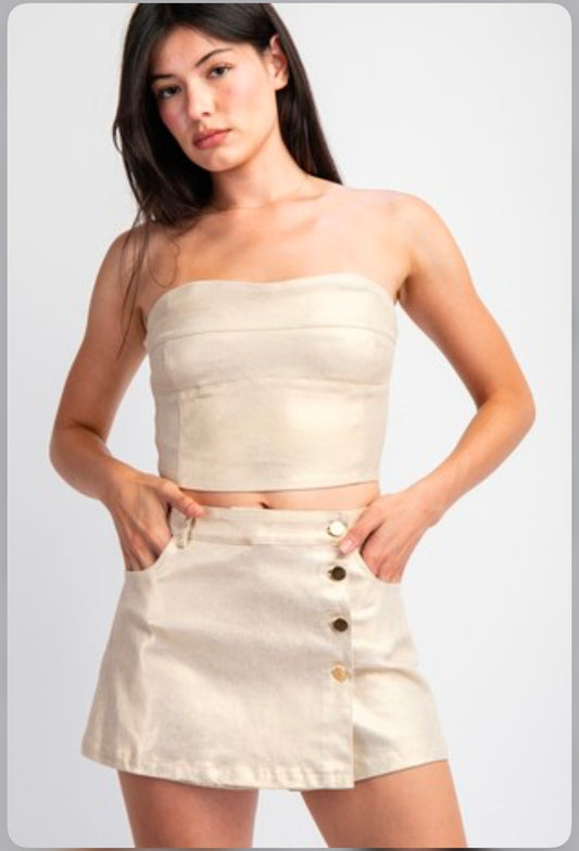 Gold Metallic Skort