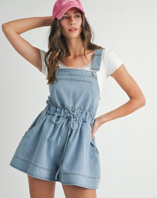 Playful Denim Romper