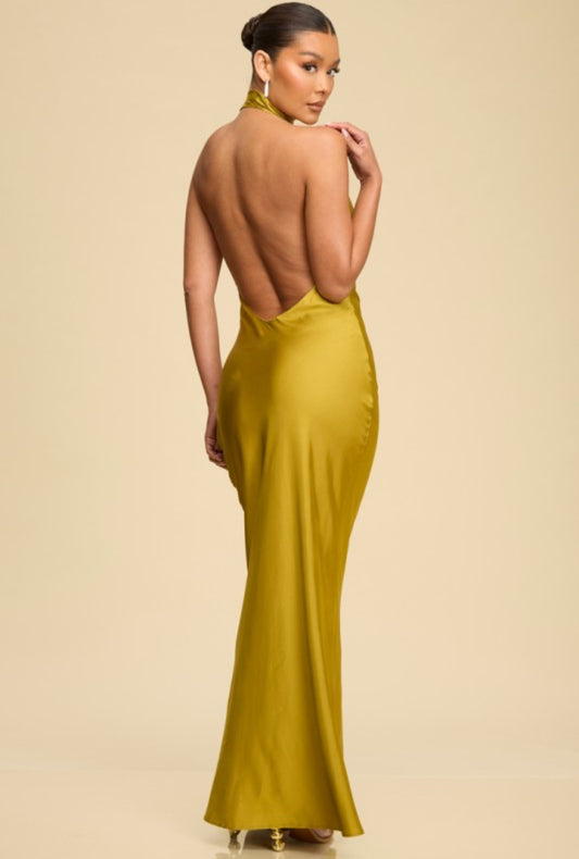 Moss Silk Maxi Dress