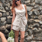 Linen Vest Shorts Set
