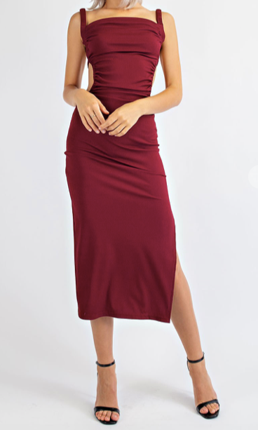 BURGUNDY CUT OUT MAXI