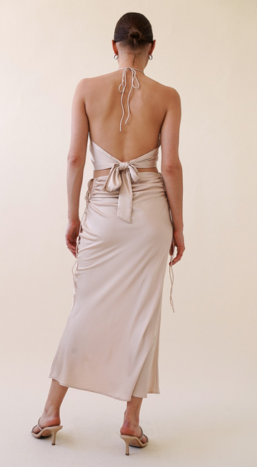cabo dress champagne Champagne Coastline Maxi Dress