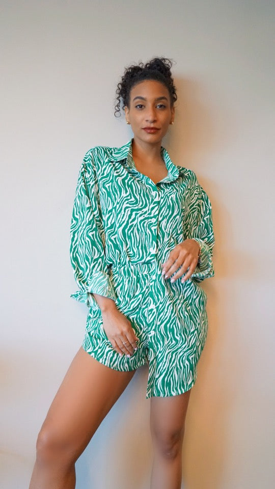 GREEN SAFARI SHORT SET