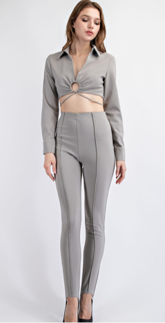 LOOP KHAKI TWO PIECE PANT SET