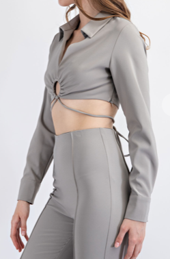 LOOP KHAKI TWO PIECE PANT SET