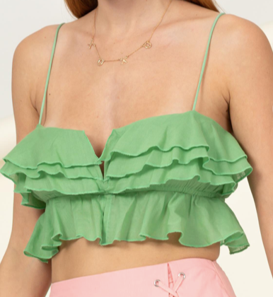 RUFFLE GREEN TOP